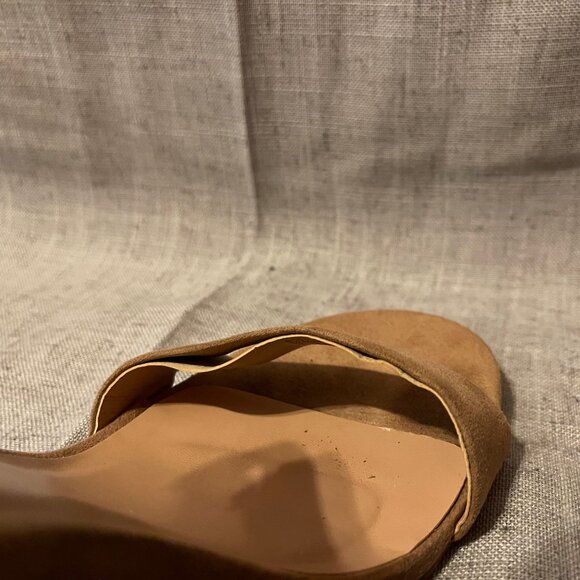 Womens A New Day Taupe Suede Open Toe Heels - Picture 4 of 6